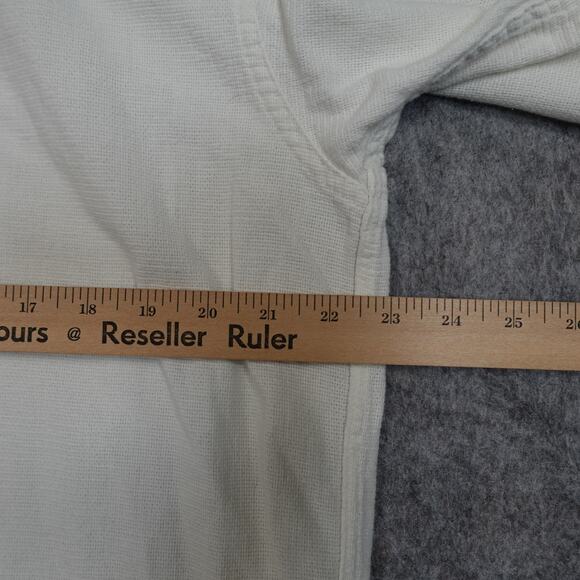 Vintage L.L. Bean Top Womens Extra Large Cool Weave 80s Button Front USA White - Picture 6 of 8